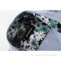 Camisas de patrón revisado de empalme de cuello impreso en forma floral